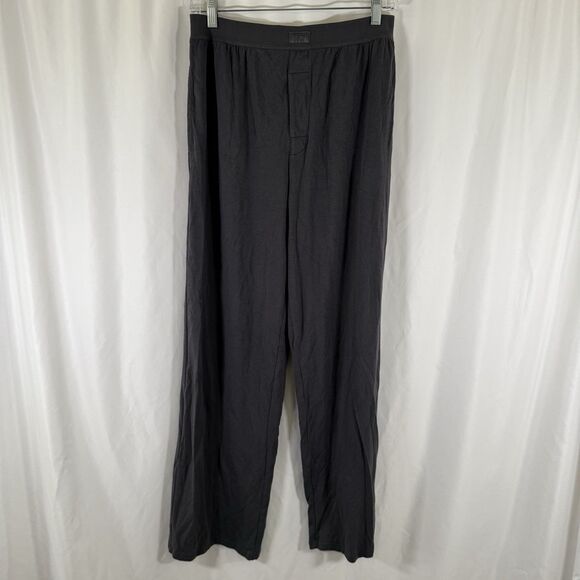 Skims Pajama Pants Women's Small Dark Grey Pull On Elastic Waist Pockets - Picture 1 of 12
